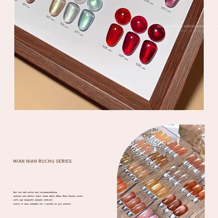 2025 NEW Glass Beaded Cat Eyes Nail Polish Golden Green Light UV/LED Nail Gel Semi Permanent Magnetic Gel Varnish DIY Nail Salon