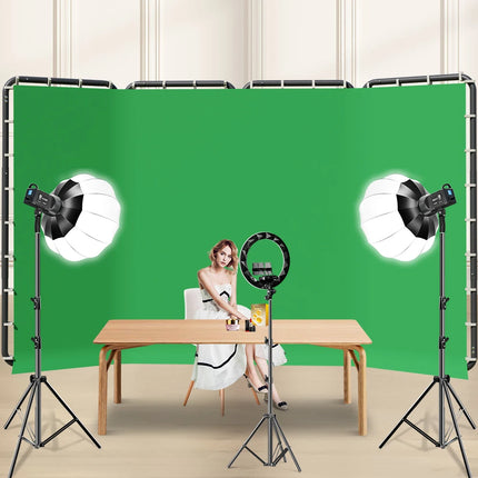 SH 2.4x4M Background Stand Frame With Photography Green Screen Backdrops  Photography Background Support Studio Light Tripod