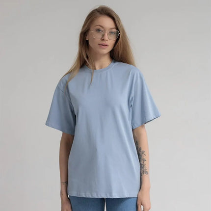 Botvotee 21 Colors Ins Fashion Summer Oversized Basic Solid T-Shirts for Women 100% Cotton White Black Pink T-shirt Casual Tops