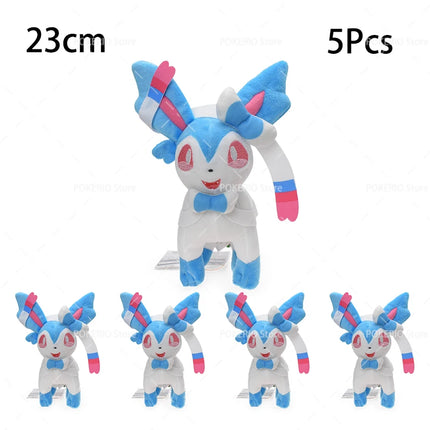 Wholesale Pokemon Plush 5Pcs/Lot Mimikyu Caterpie Oddish Garchomp Phantump Umbreon Sylveon Stuffed Animal Peluche Christmas Gift