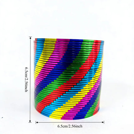1/3/6pcs Cool Gradient Gold Foil Magic Rainbow Spring Toy for Kids & Adults, Educational Fidget Gift