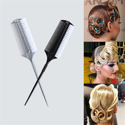 1pc Hairdressing Double Side Dye Comb With Highlight Comb Weaving Cutting Brush Professional Salon Hair Coloring Tool