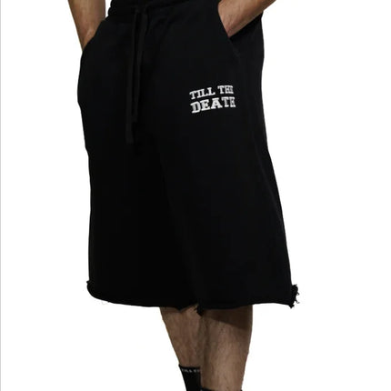 TILL THE DEATH 3/4 SWEAT TTD Athletics Oversized Sweat Shorts in Black US SIZE Powerwing Sweaters