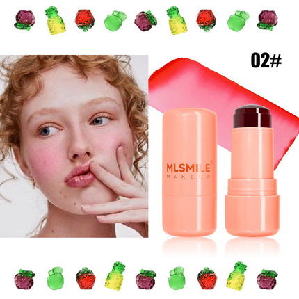 3-in-1 Jelly Powder Blusher Moisturized Long Lasting Matte 4 Color Facial Contour Rouge Brighten Lip Tin Makeup Stick