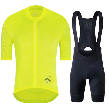 YKYWBIKE Men's Cycling Jersey Set Cycling Bib Shorts Classic MTB Kit Breathable Bike Clothes Bicycle Maillot Cycling Clothing