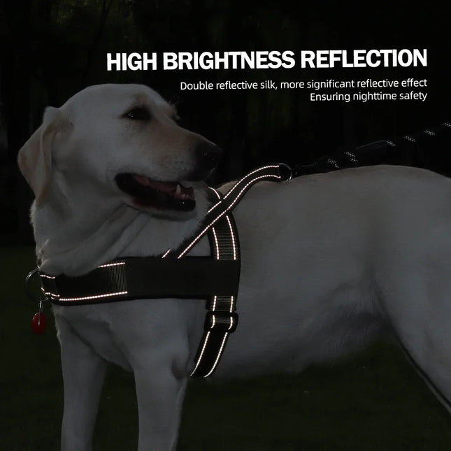 Heavy Duty No-Pull Dog Harness for Dogs - Reflective Lightweight Saddle Vest Pet Collar with Padded Straps Anti-Escape Design