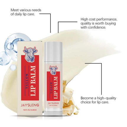 Tallow Lip Balm Ultra Nourishing Non-Greasy Softening Fade Lip Lines Remove Dark Anti-Cracking Moisturizing Lip Care