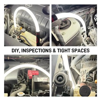 SCKDAY 360° Flexible LED Work Light 800LM Silicone Inspection Lamp Type-C Charging Bendable Flashlight for Tight Engine Space