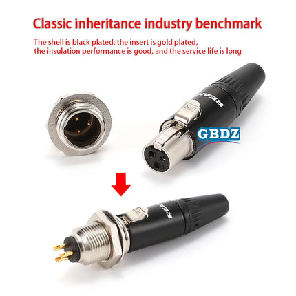 Tiny XLR Cable Connector Male Female 3 4 5 Pin Mini XLR Plug/ Male Socket RT5MP  Wireless Bodypack Headphone Microphone Jack