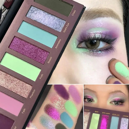 8 Colors Gothic Pearlescent Purple Eyeshadow Palette Oil Painting Style Matte Punk Metallic Chameleon Smoked Eye Pigment Makeup