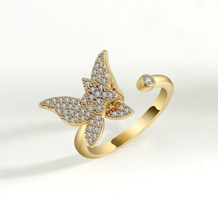 VENTFILLE 925 Sterling Silver Moon And Stars Zircon Rotatable Ring For Women Gift Diamond Relieve Stress Ring Jewelry Wholesale