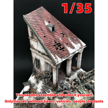Assembly Architectural Miniature Europe Building House Shop Home Multi-storey Residential Cafe Diorama Scale Model Kit 1/35
