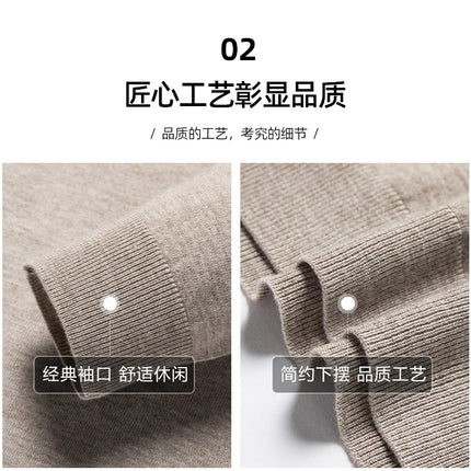 Worsted wool Men POLO Neck  Pullover Long Sleeve Lapel Sweaters Loose Warm Knitted Tops Spring Autumn New Style Men’s Clothing