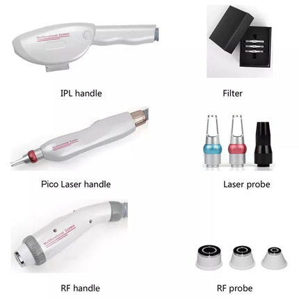 3 In 1 OPT IPL Diode Laser Beauty Machine Permanent Hair Removal Nd Yag Laser Tattoo Removal RF Skin Lifting Whitening