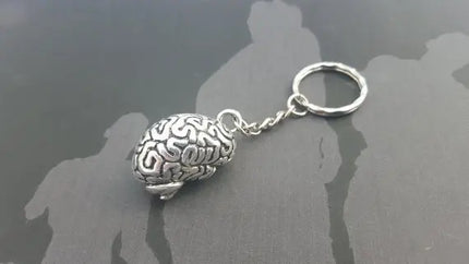 Human Brain Human Organs Body Parts Zombie Halloween Keychain stainless steel keyRing women man jewelry accessories pendant