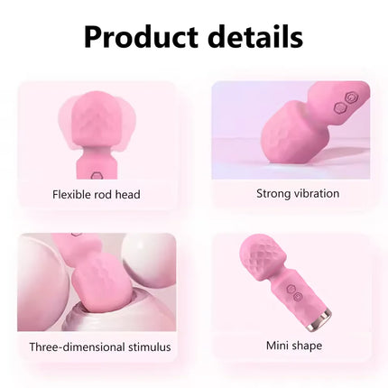 10 Speed Powerful Mini AV Vibrator Magic Wand for Women G Spot Clitoris Stimulator Vaginal Massager USB Recharge Adult Sex Toys