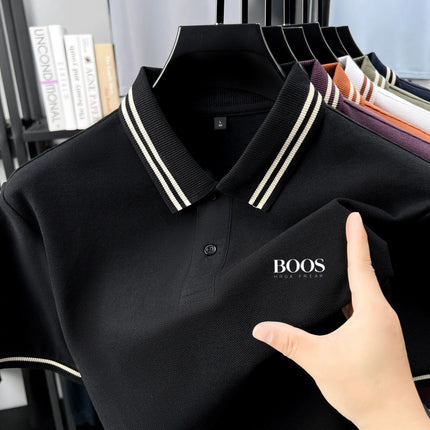 100% pure cotton high-quality T-shirt summer new men's short sleeve business casual polo shirt exquisite brand embroidered top
