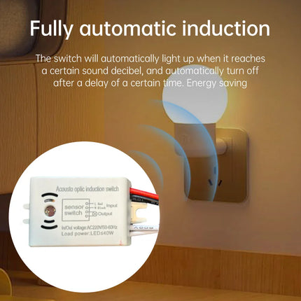 220V Intelligent Sound Voice Sensor Switch Module Detector Indoor Auto On Off Lights Switch Sound-Light Controlled Sensor Switch