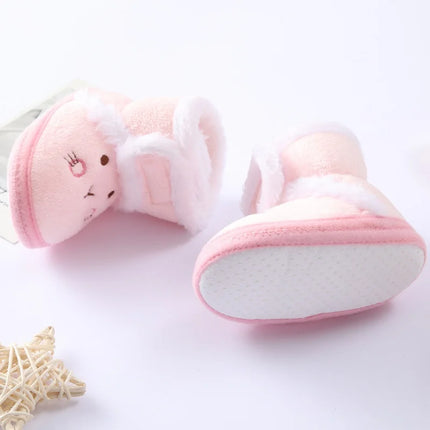 Infant Toddler Baby First Walkers Winter Thick Warm Newborn Shoes For Girls Boys Soft Fashion Bear Baby Boy Girl Shoes 0-9Month