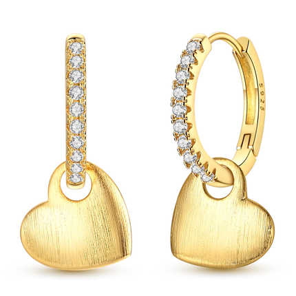 Women original 925 Silver Golden Glowing Firefly Stud Earring Bilayer Round Droplets Heart Gold Hoop Earrings Party Jewelry Gift