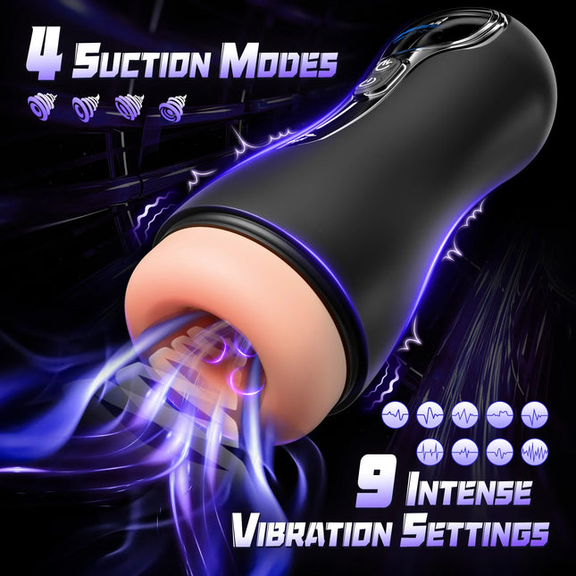 Mens Automatic Masturbator 9 Mode Vibrating Sucking Blowjob Penis Trainer Pocket Pussy Cock Glans Massager Adult Sex Machine Toy