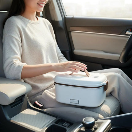 Car Heated Lunch Box Double Use Stainless Steel Heating Lunch Box Portable Food Warmer 3-in-1 Voltage Support Dishwasher Safe