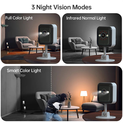 Jooan 2K Mini Security Camera IP Camera Wifi Outdoor CCTV Surveillance Camera 5x Digital Zoom Color Night Home Baby Monitor