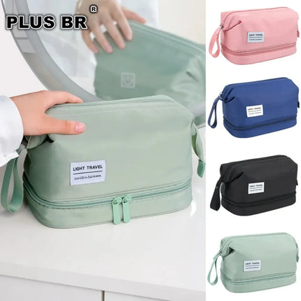 Women Travel Waterproof Cosmetic Storage Bag Lady Large-capacity Double-Zip Makeup Toiletry Bag Portable MakeUp Organizer Case