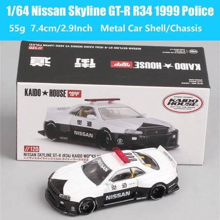 MiniGT 1/64 Scale  Nissan Skyline GTR Racing Z Honda Civic Cadillac V 911 GT3 McLaren Datsun 510 Pickup Truck  Car Model Toy