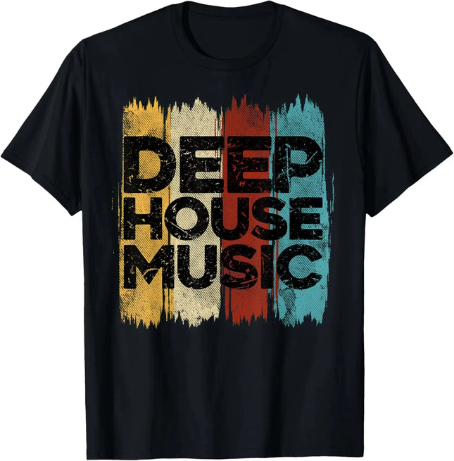 Vintage T Shirt Camisas HOT SALE Deep House Music Art Minimalist Design for DJRaver EDM T-Shirt Custom Printed Graphic T Shirts