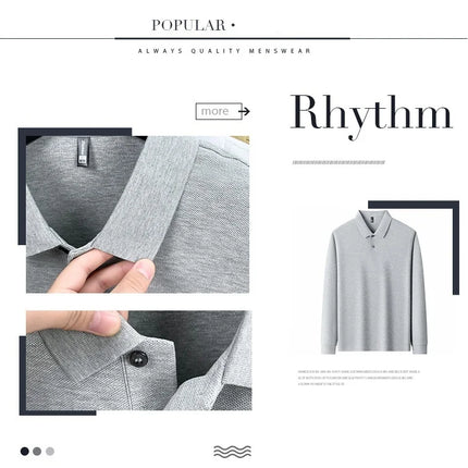 2025 New 100% Cotton High-end Brand Men's Long-sleeved Polo Shirt Autumn Fashion New Luxury Original Embroidery Top Golf T-shirt