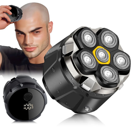 Solimpia Electric Shaver 6 Blade for Men Portable Magnetic Charging Bald Head Trimmer Multi-Functional Shaving Machine 2-pcs Set
