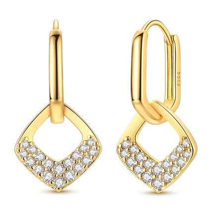 Women original 925 Silver Golden Glowing Firefly Stud Earring Bilayer Round Droplets Heart Gold Hoop Earrings Party Jewelry Gift