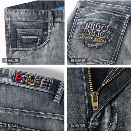 Bruce&Shark 2024 New Summer Mens Jeans Casual Thin Denim Jeans Cowboy men's Grey Jeans for Mens Stretch Cotton Straight Casual