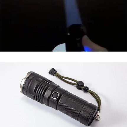 New model LED adjustable focus flashlight, USB rechargeable, aluminum alloy, high-intensity, outdoor camping self-defense flashl