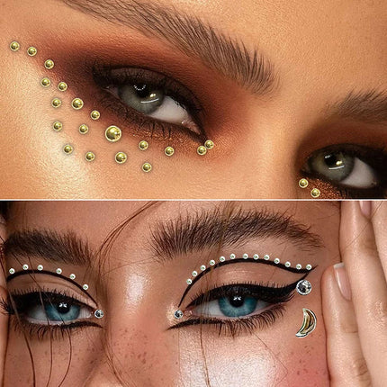 New Diamond Sticker Fake Nose Stud Self Adhesive Rhinestones Non Piercing Eye Ear Face Body Jewelry For Women Sticker Crystal