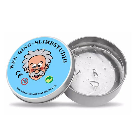 1Pack Clear Glass Lab Putty Crazy Stress Relief Putty with Tin Sensory Bouncing Toy Smart Thinking Toy Kids Holiday Gifts
