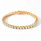 Yellow gold color / 60cm-necklace / 5mm-Moissanite