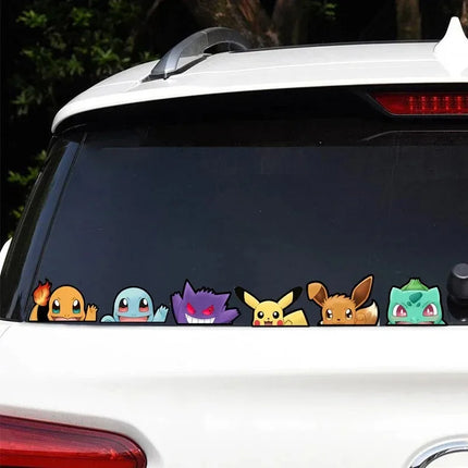 Pokemon Pikachu Gengar Eevee Squirtle Figure Creative Anime Car Stickers Decoration Cute Accessories Gifts For Friends