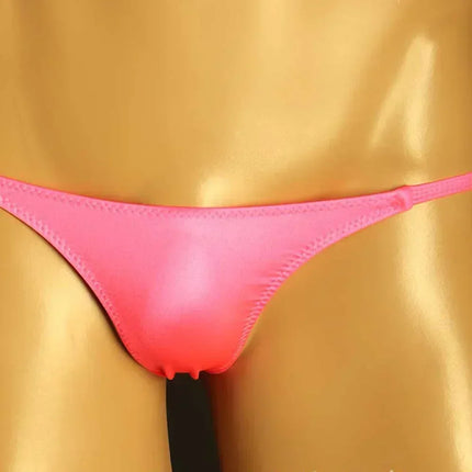 Men Sexy Underwear Silky Low Rise Thongs Breathable Pouch Panties  Underpants Bikini Lingerie Comfortable