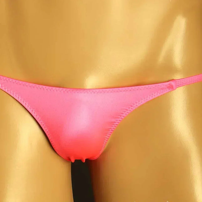Men Sexy Underwear Silky Low Rise Thongs Breathable Pouch Panties  Underpants Bikini Lingerie Comfortable