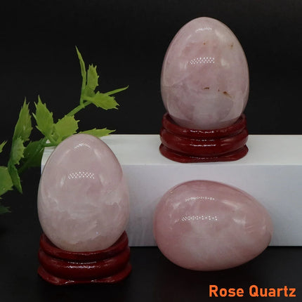 30x40mmNatural Crystal Stone Yoni Egg Polished Amethyst Quartz Healing Mineral Ball Kegel Exercise Massage Craft Home Decor Gift