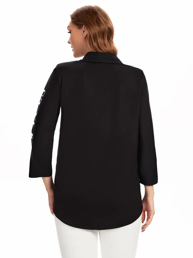 Women's Plus Size Woven Spring and Summer Fashionable Shirt