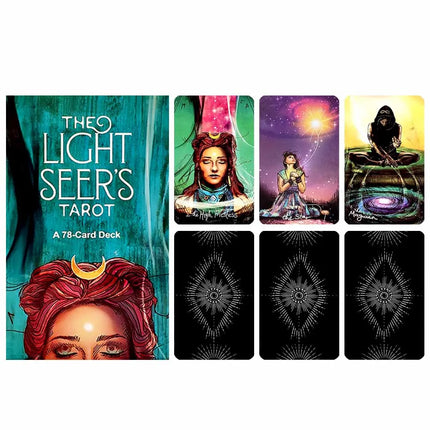 78pcs Light Prophet Tarot Cards 10.3×6cm English Oracle Card Divination Predicting the Future Board Game for Family & Party