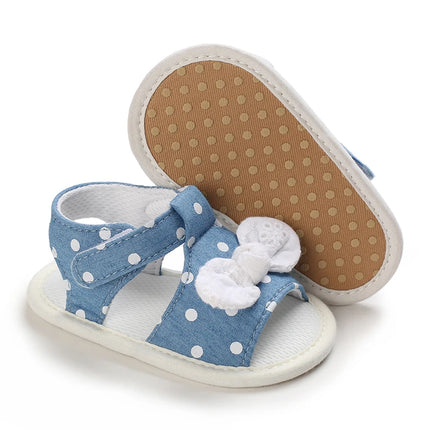 0-18 months cute baby shoes summer small fresh blue bow princess shoes sandals soft and comfortable soles slip walking shoes