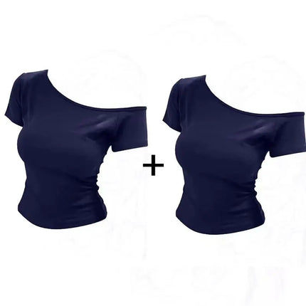 Slim Fit American Style Hot Girl Short Sleeve T-shirt 2025 Summer New Style Casual Versatile Short Length Women's Top