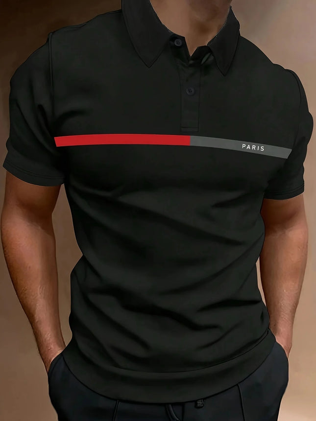 Men's Fashion Casual Short Sleeved 2026 Golf Lapel Polo Shirt Fashion Sports Casual Summer Short Sleeved Men's Casual