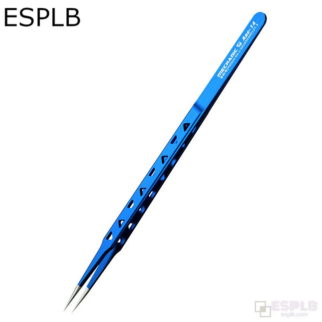 Mechanic 160mm High Precision Non-Magnetic Stainless Steel Tweezers 0.25mm Thin Tip for 0.008mm Flying Line Industrial Repair