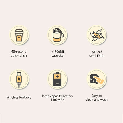 1300ml New Wireless Portable Fruit Juicer Charging Small Complementary Food Crushed Ice Household Multifunctional Juicer 2026
