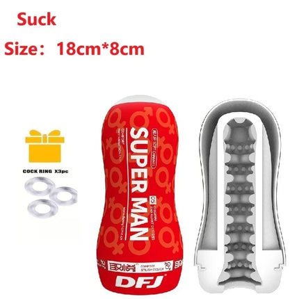 Male Masturbator  Sucking Multiple Channel Stimulation Vagina Adult Endurance Exercise Adult Supplies Vacuum Pocket Cup for Men